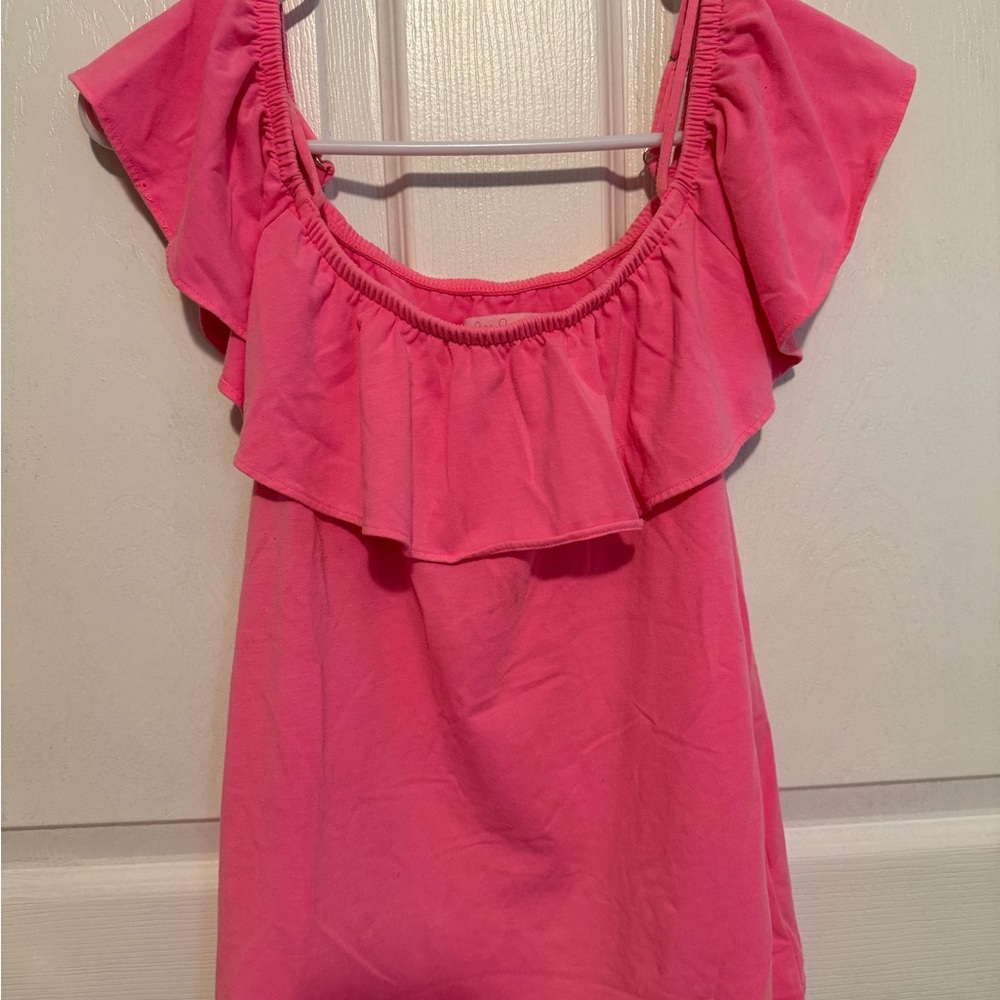 Lilly Pulitzer Hot Pink Ruffle Off-Shoulder Camisole